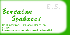bertalan szakacsi business card